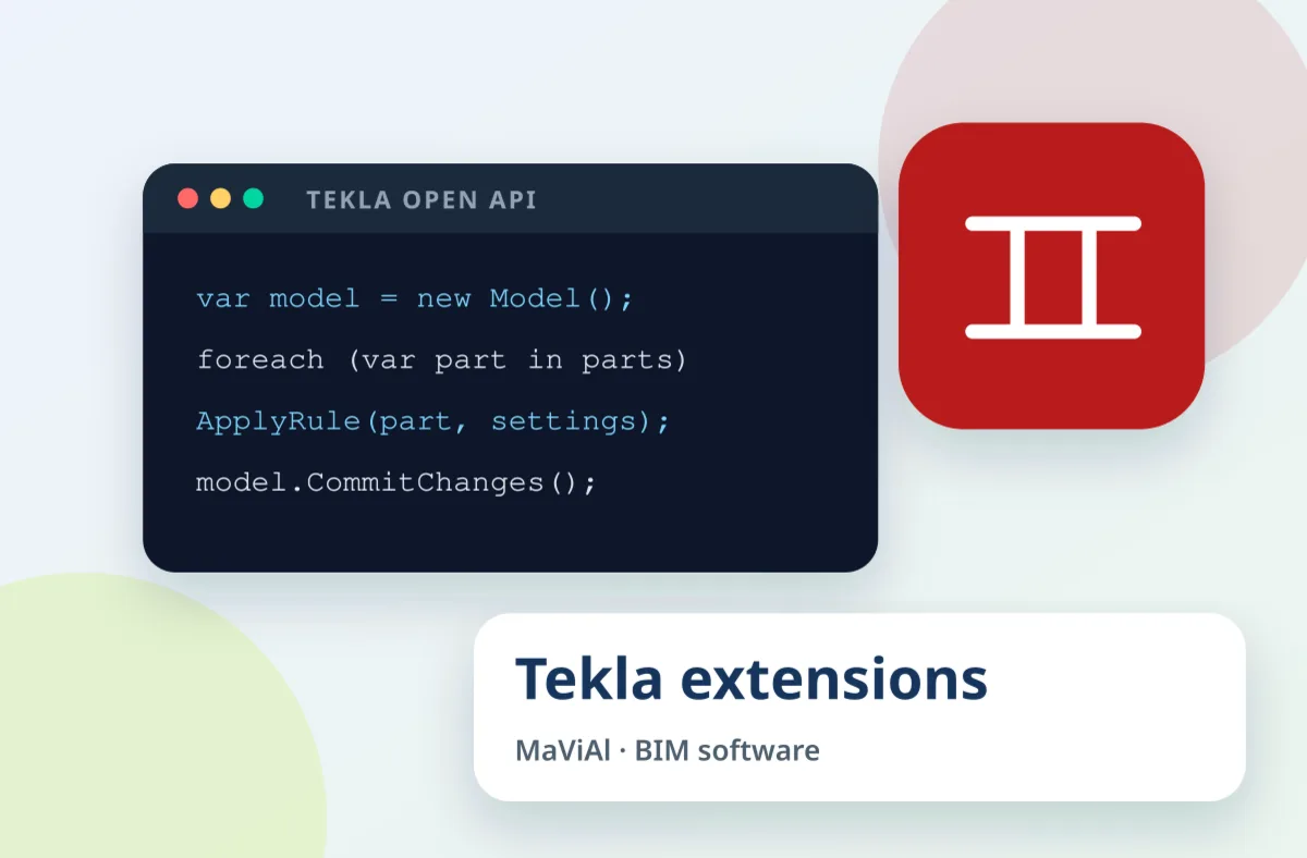 Illustration: Tekla Structures extensions on the Tekla Open API