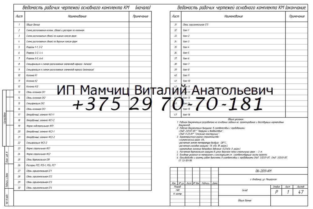 Разработка раздела КМД проекта